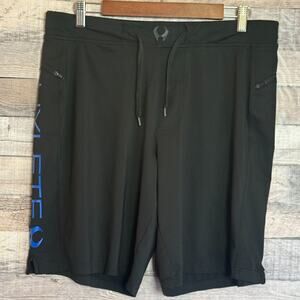 Hylete Mens Athletic Shorts Large Black Gym Training Elastic Waist Drawstrings